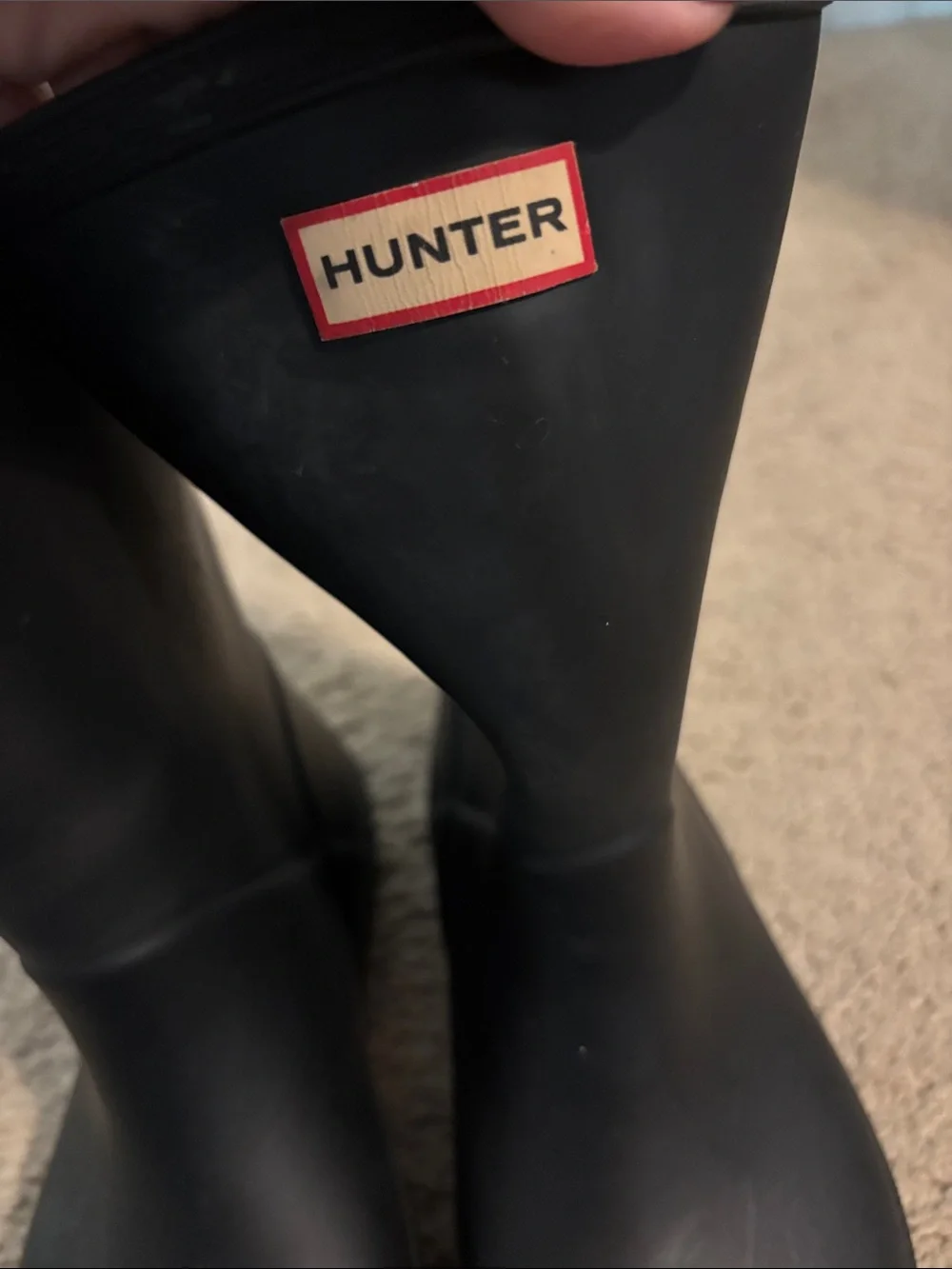 Hunter Kids Black Tall Rain Boots with Logo